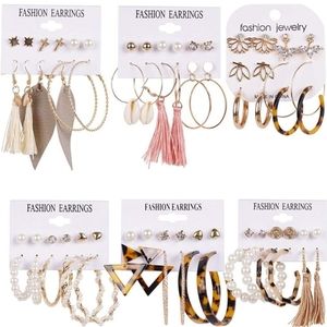 36 Pairs earrings set Bohemian dangle loops